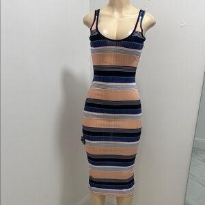 Striped Sleeveless Bodycon Dress